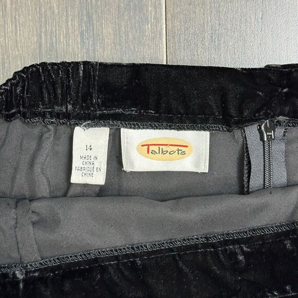 Vtg Talbots Maxi Skirt 14 Black Velvet Modest Goth Grunge Witch Vamp Alt 90s Y2K - Picture 9 of 14